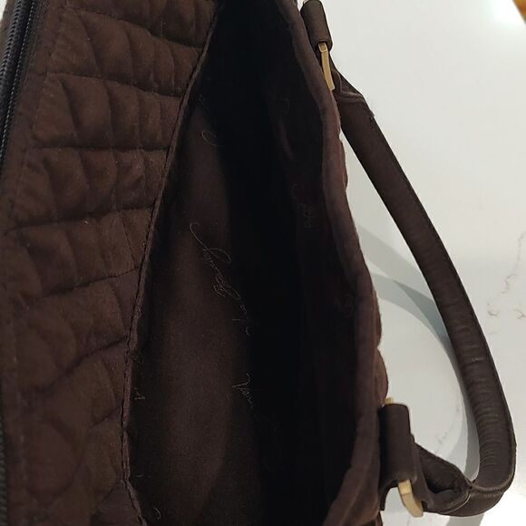 Vera Bradley Boston Expresso Brown Quilted Satchel/Crossbody Bag - Picture 8 of 10